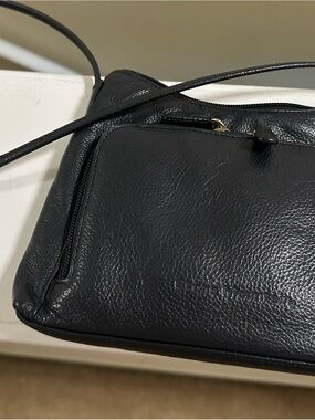 Stone Mountain Accessories Deep Navy Pebbled Leather Crossbody Bag